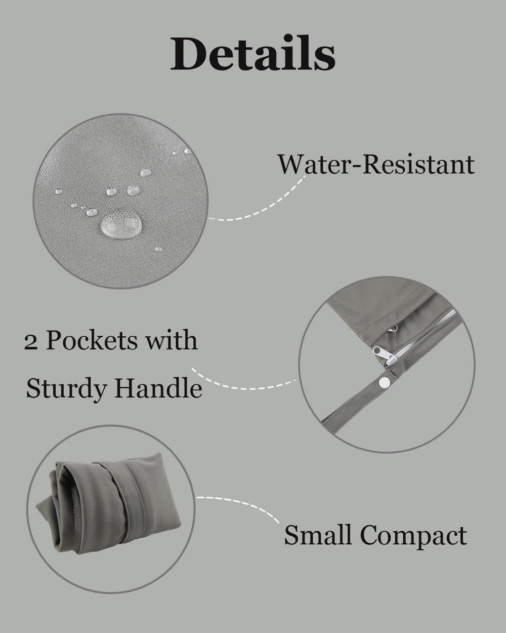 babeine Lightweight wet-dry bag folds flat for travel and handbag storage.