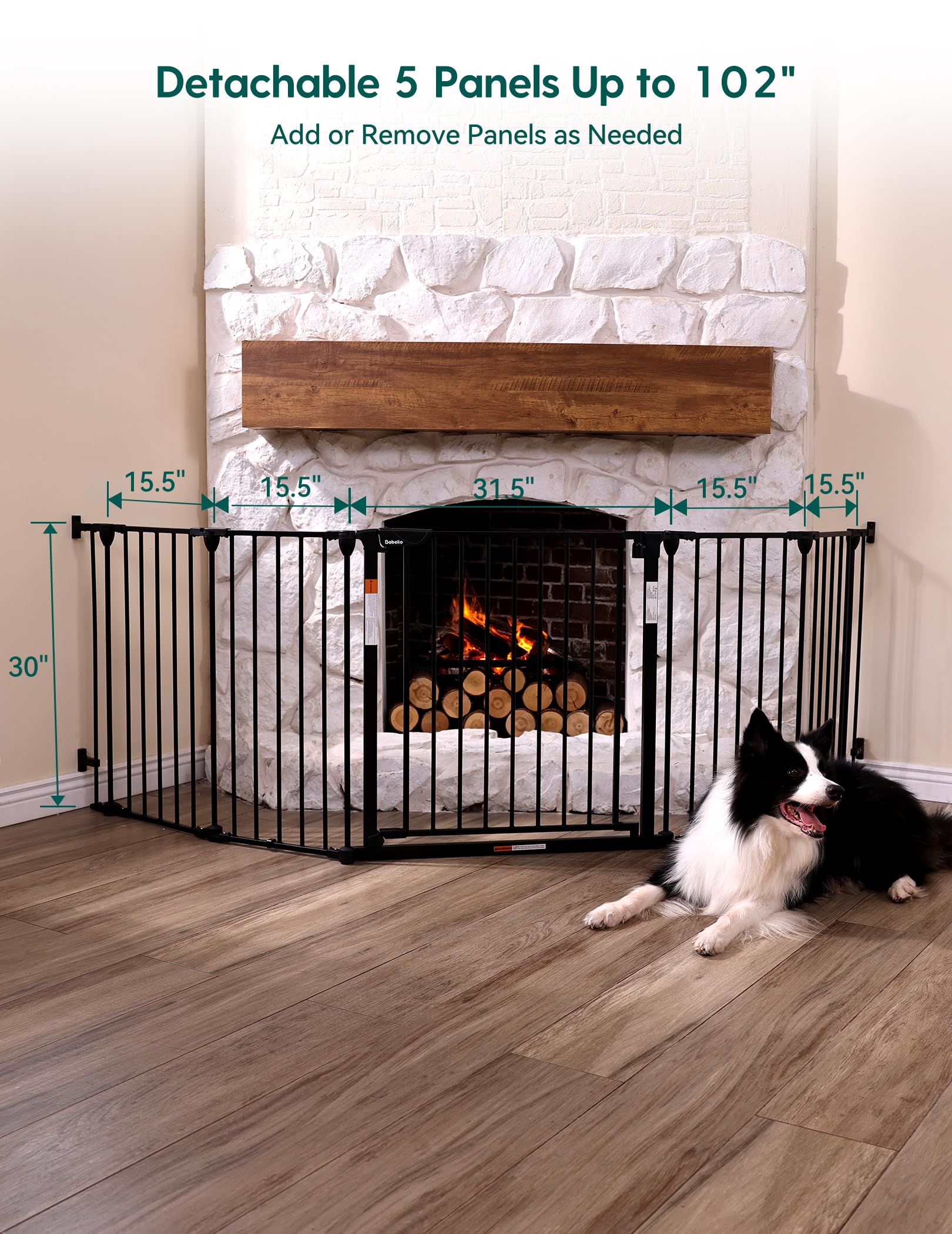 Babelio 102in extra wide gate foldable design saves space