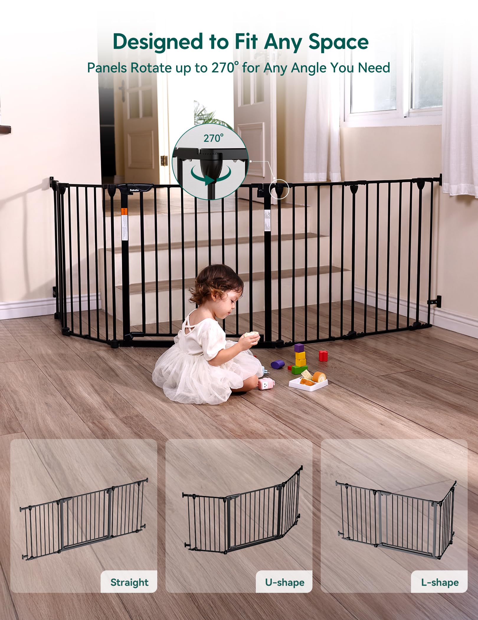 Babelio 270-degree swivel hinges enabling flexible shapes