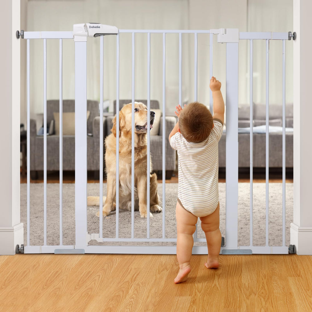 BABELIO 36in tall baby gate in white for safe doorways and stairs