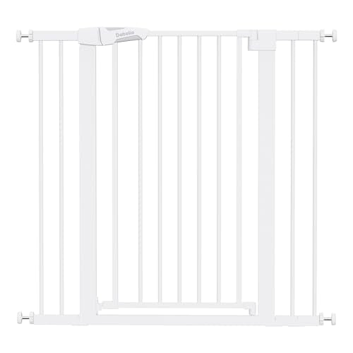 BABELIO 36-inch tall gate panel showing sturdy white metal frame for added containment