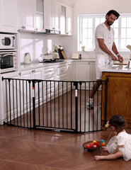Babelio 71-inch extra-wide gate folded for compact storage