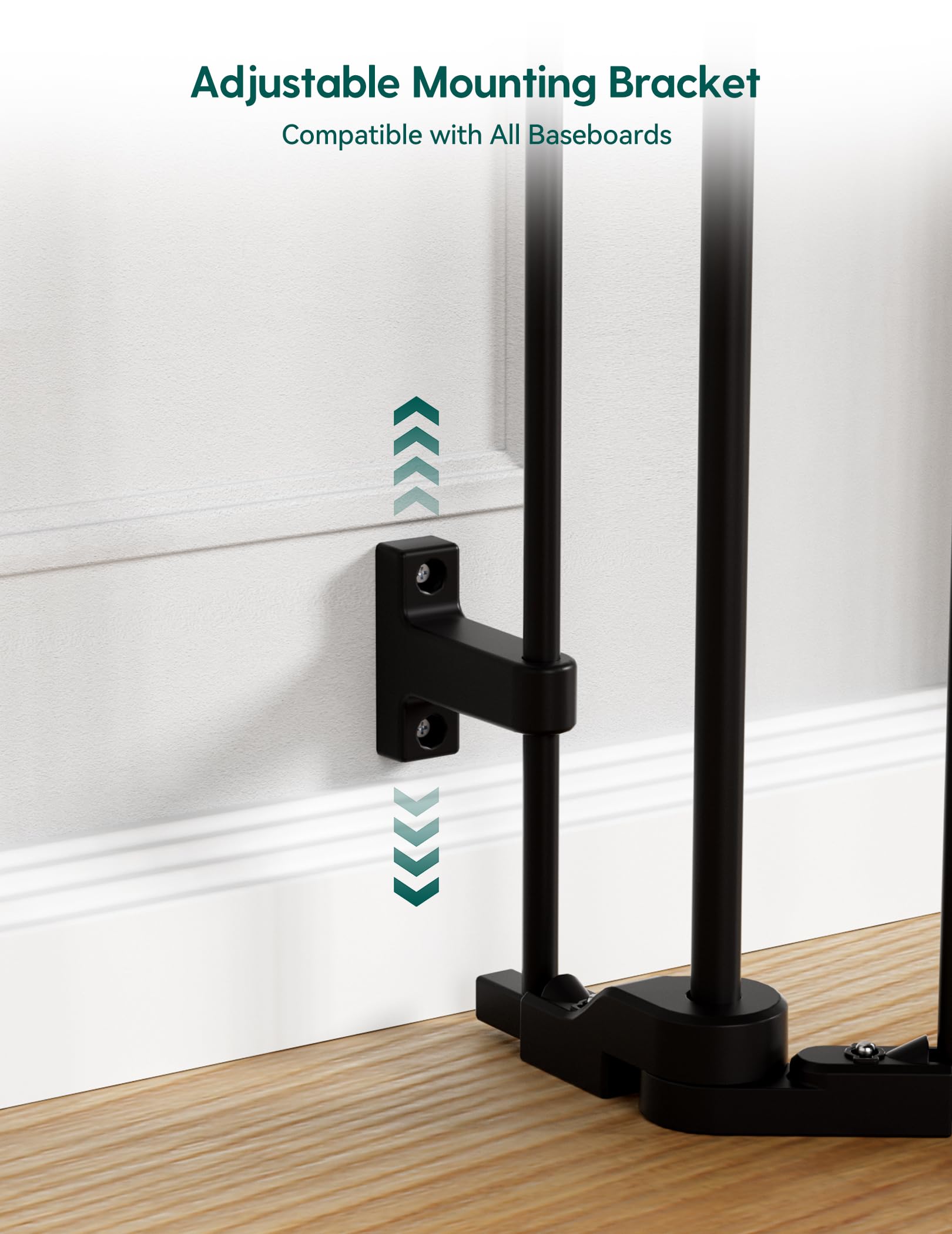 Babelio adjustable mounting brackets fitting over baseboards