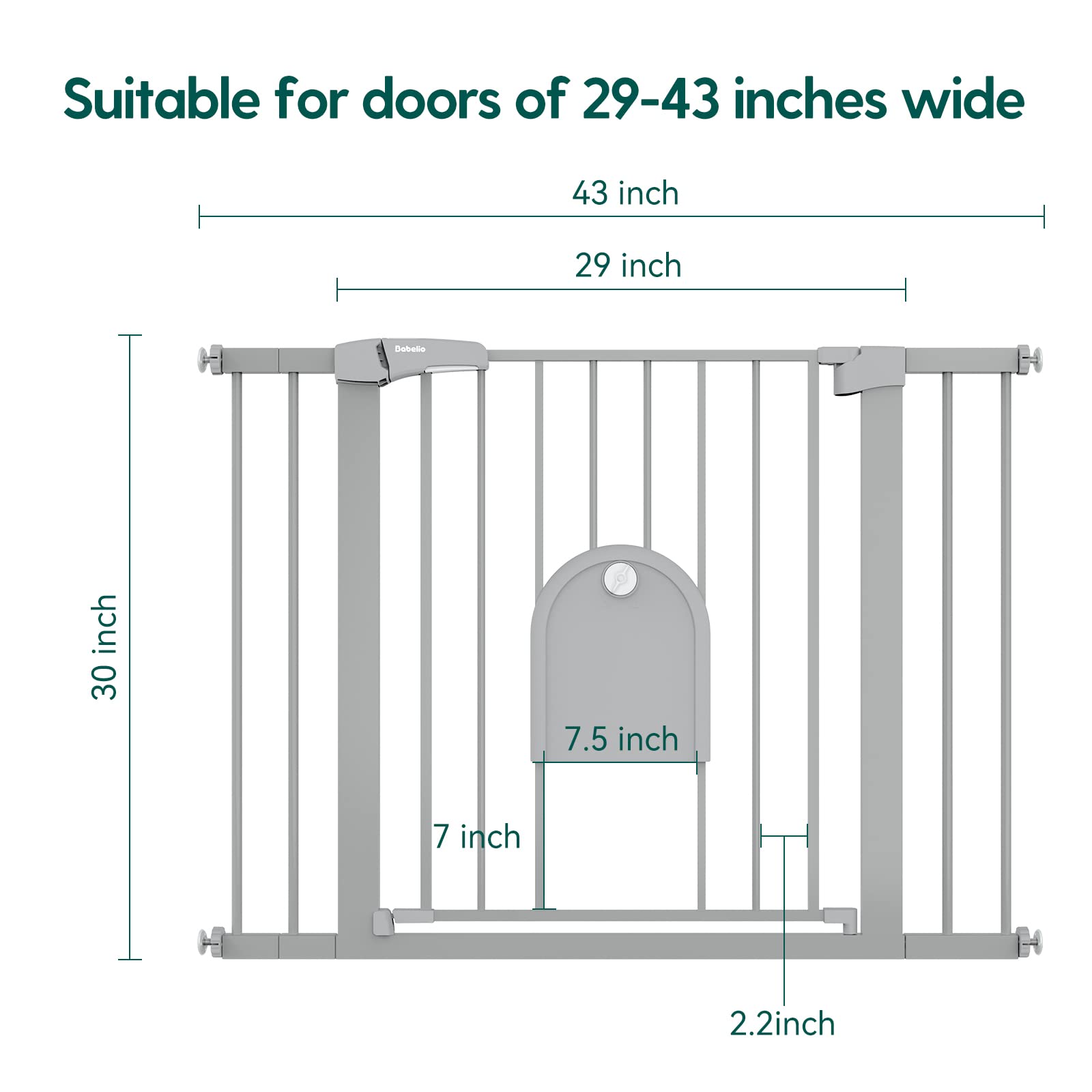BABELIO Auto Close Baby Gate stairs-use for safe hallway passage.