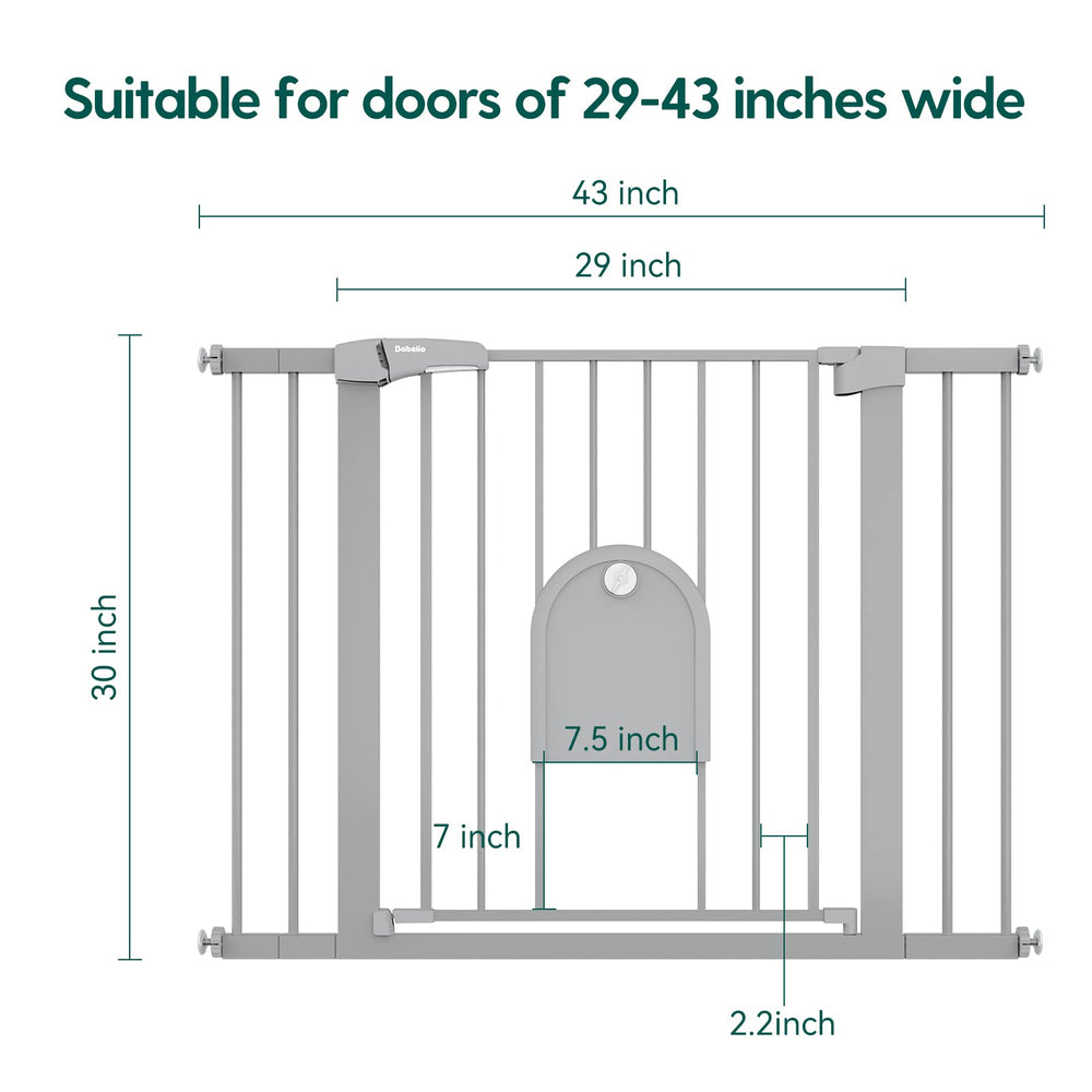 BABELIO Auto Close Baby Gate stairs-use for safe hallway passage.