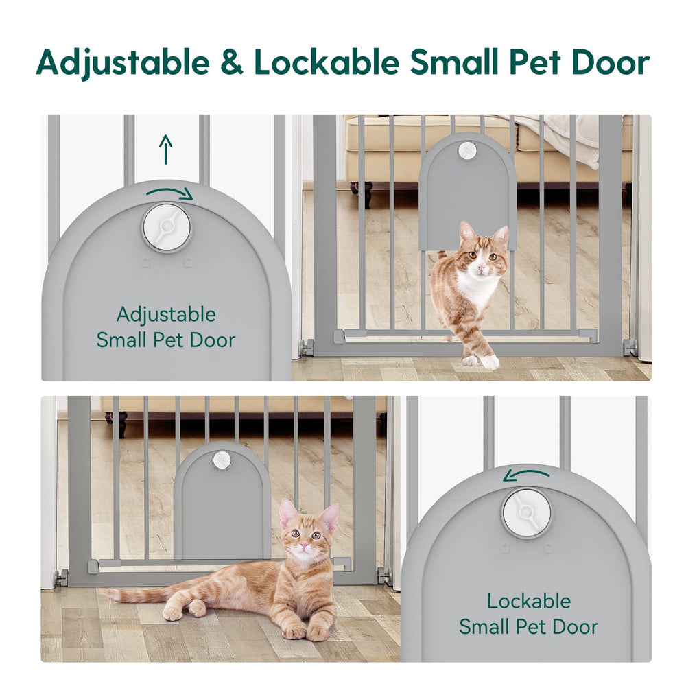 BABELIO Auto Close Baby Gate walk-through door enables easy adult access.