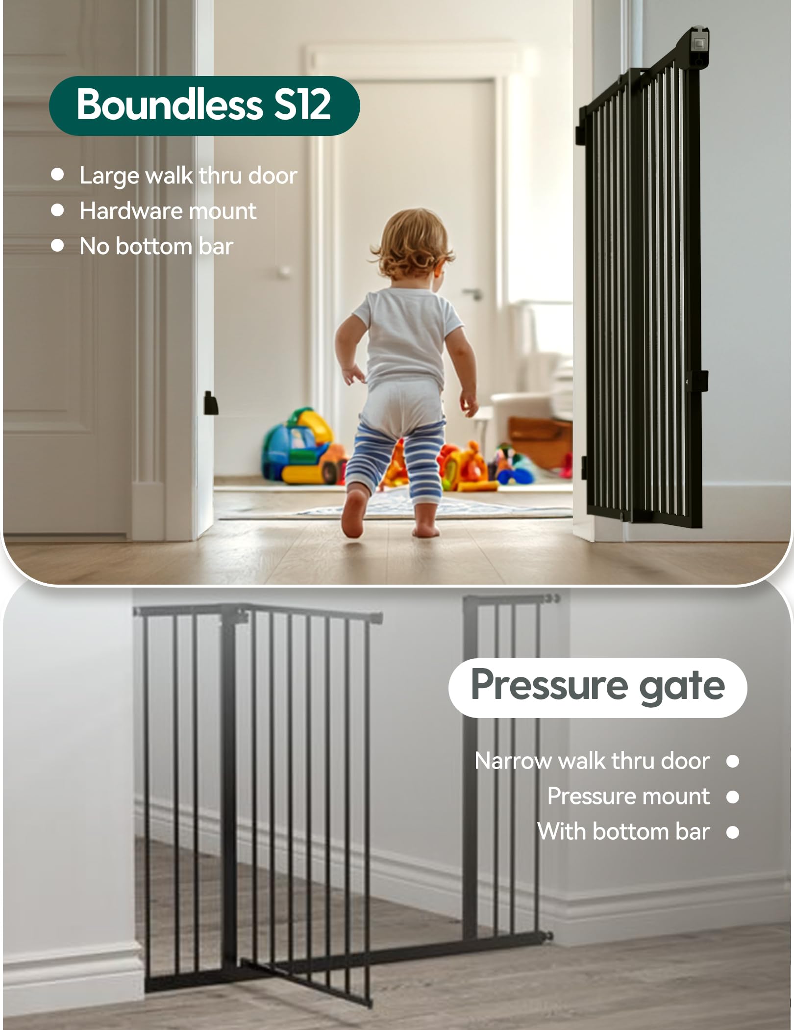 BABELIO auto-close feature softly shuts behind you for hands-free safety.