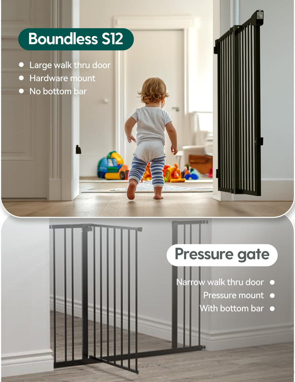 BABELIO auto-close feature softly shuts behind you for hands-free safety.