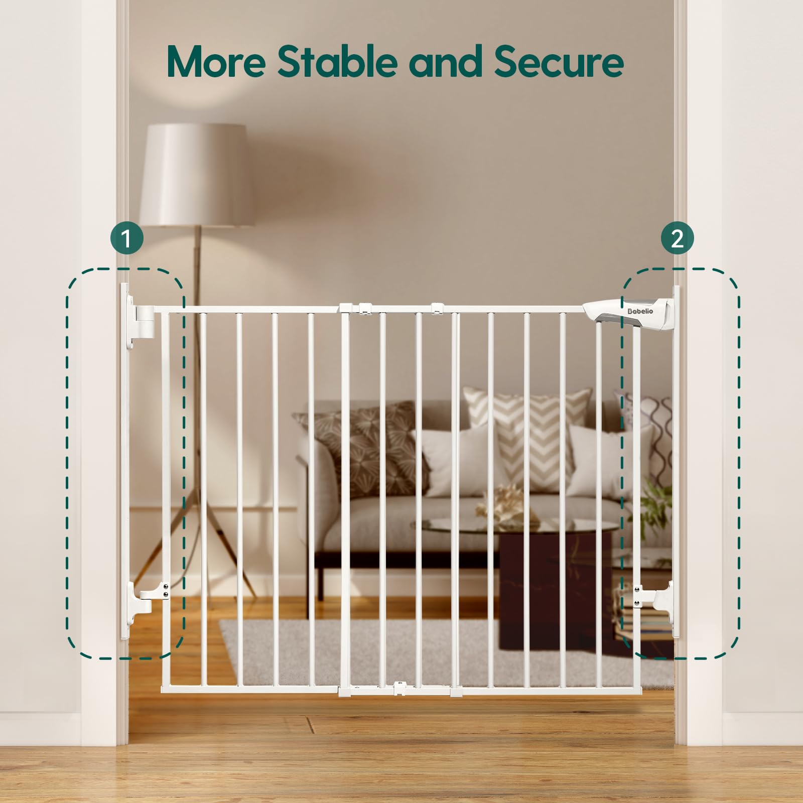 BABELIO auto-close feature ensures smooth, secure passage in busy homes.