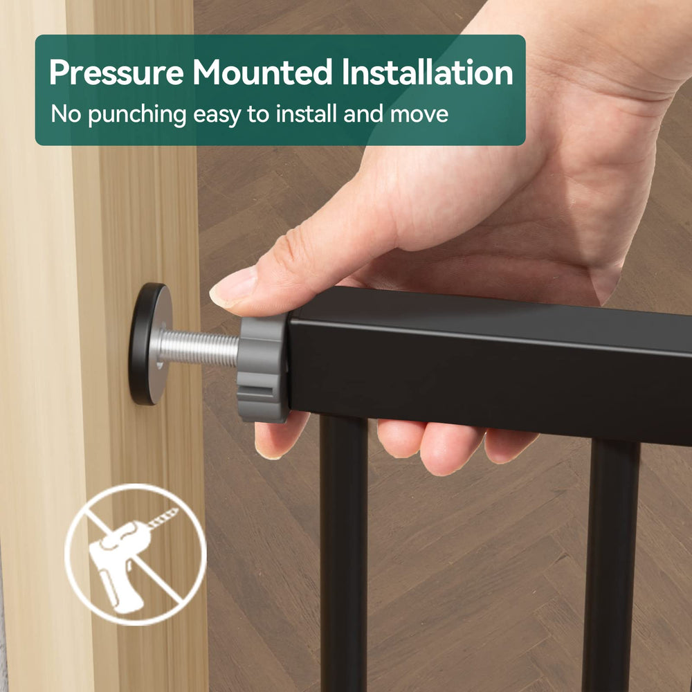 BABELIO auto-close and one-handed release feature shown for easy adult passage.