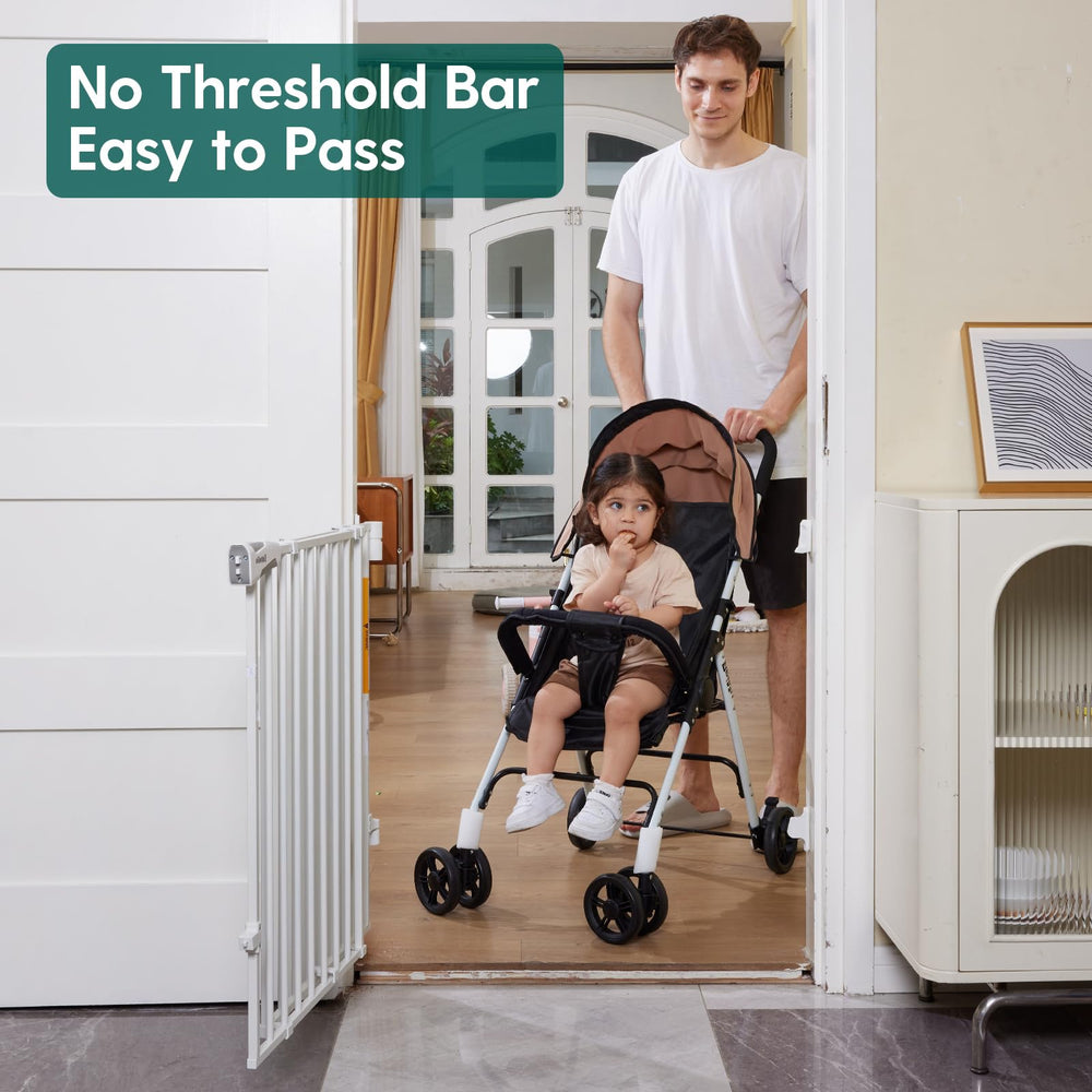 Babelio baby gate-28-inch height blocks reach for toddlers and pets.