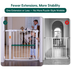 BABELIO auto-close at 90 degrees image highlights hands-free doorway closure for busy caregivers.