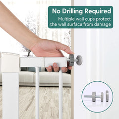 BABELIO baby gate auto-close feature helps keep passage secure after passing.