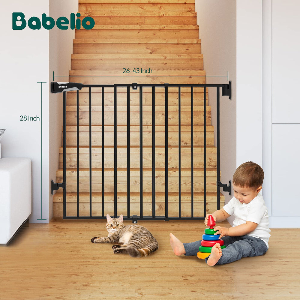 BABELIO gate in black finish blends with modern interiors while keeping families safe.