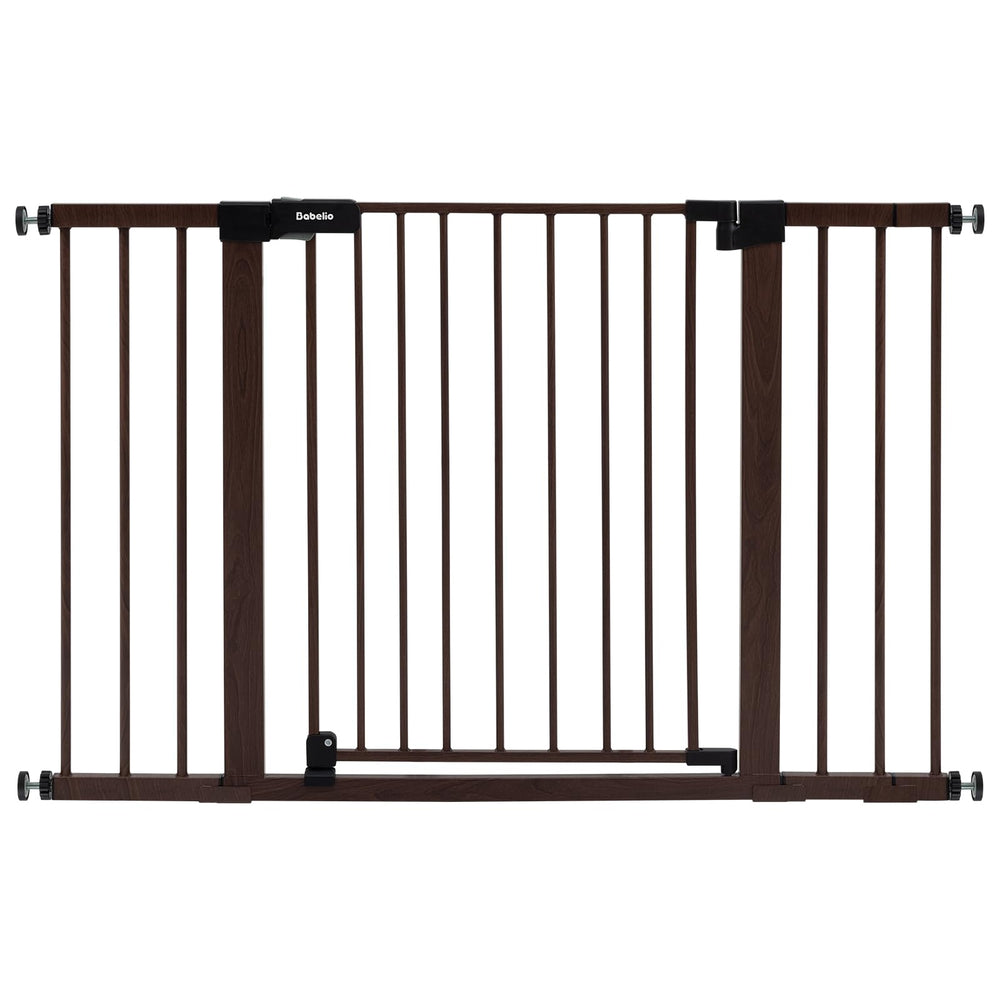 BABELIO Baby Gate front view demonstrates adjustable width for safe stair and doorway access.