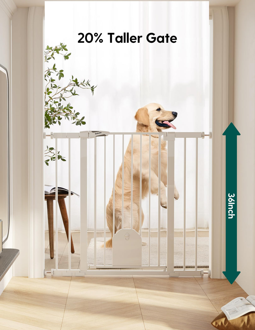 BABELIO baby gate cat door small lets pets pass through while you supervise.