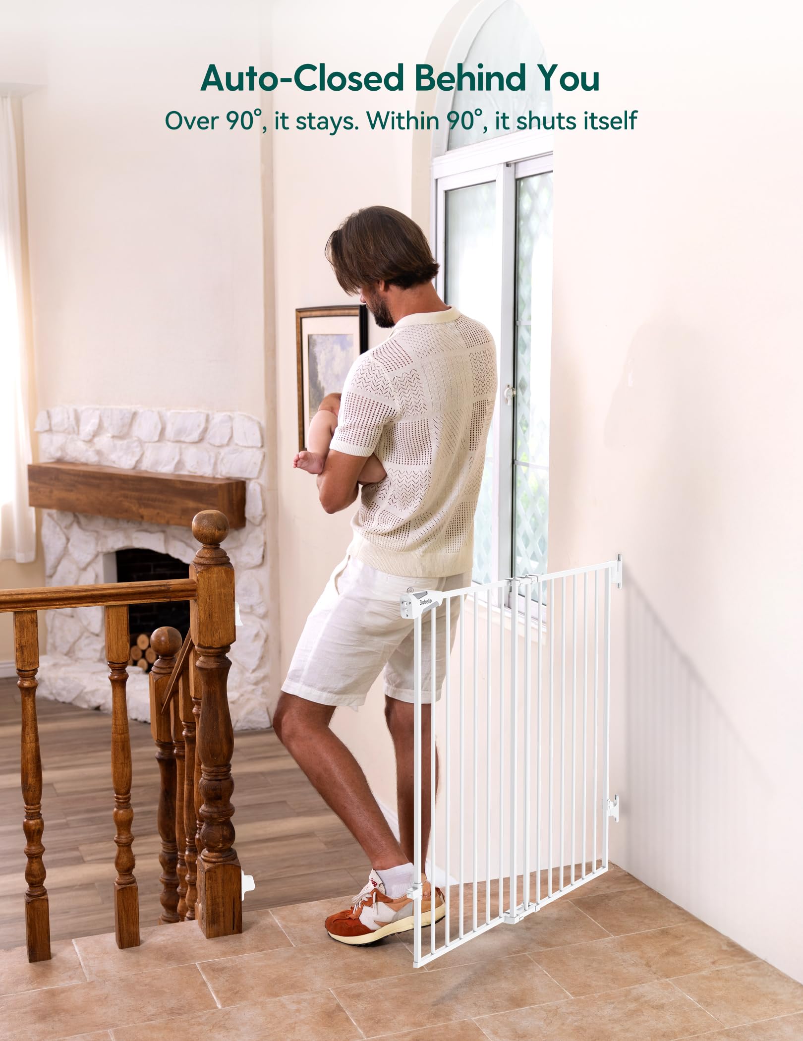 Babelio baby gate double-lock design provides added child and pet security.