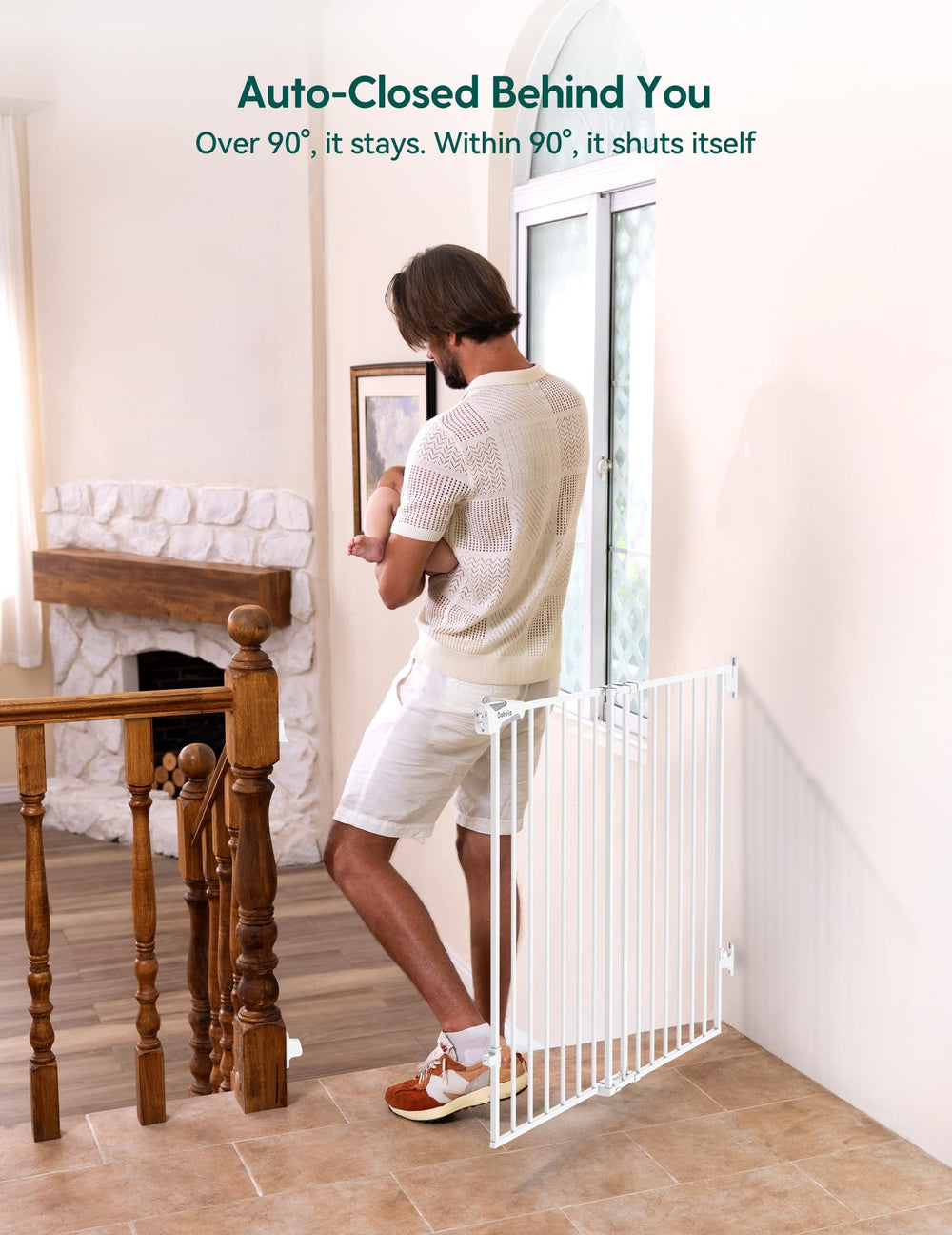 Babelio baby gate double-lock design provides added child and pet security.
