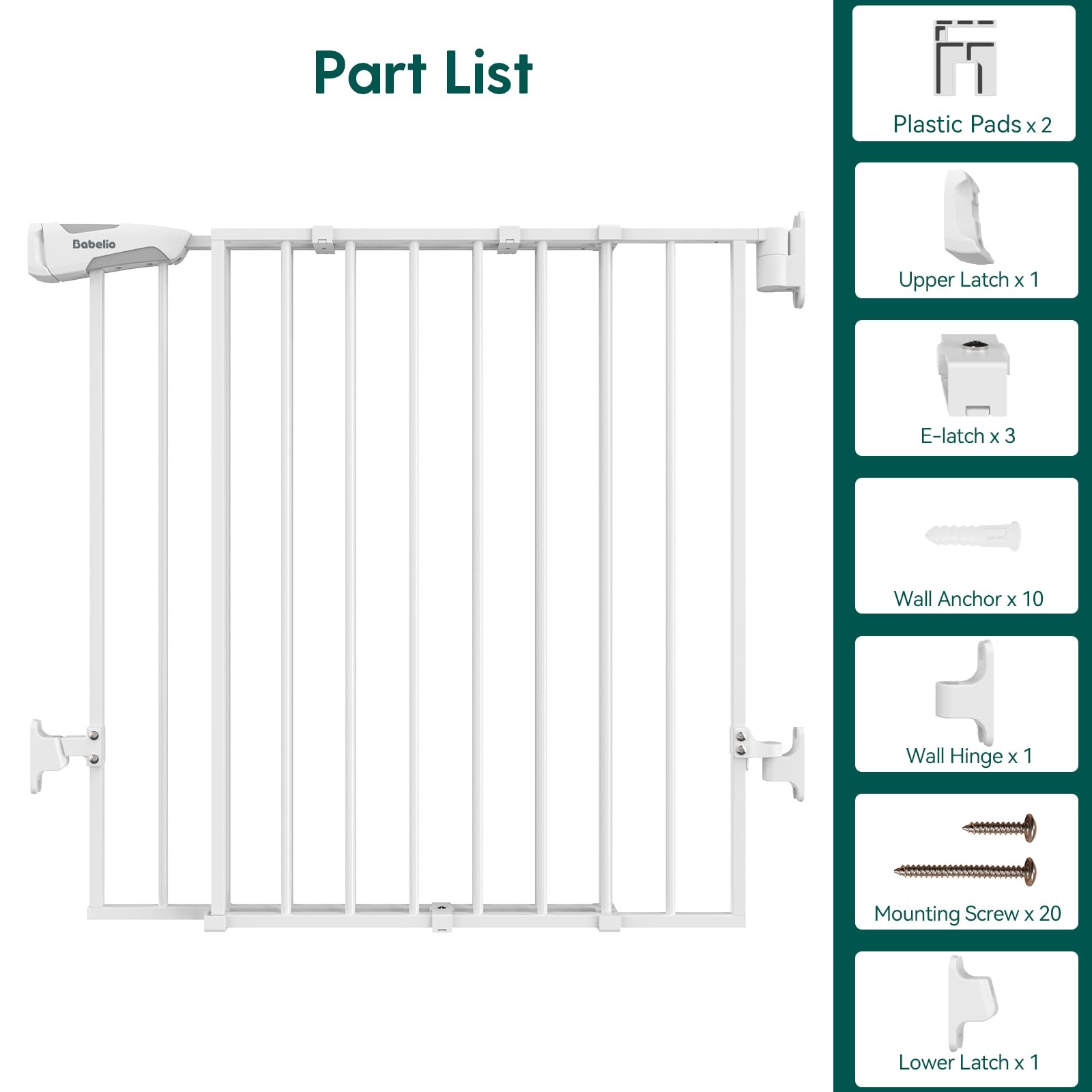 Babelio baby gate-drill-needed setup highlights permanent wall anchoring.