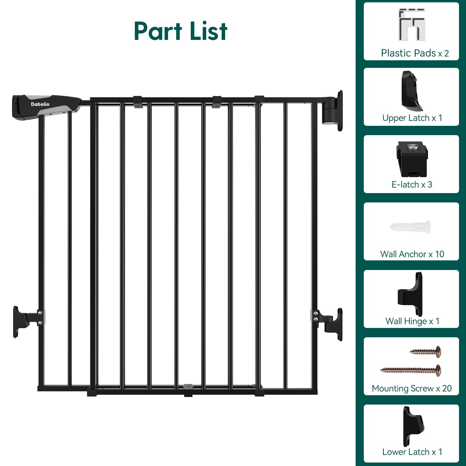 BABELIO gate stands up to pets and kids with durable, reliable design.