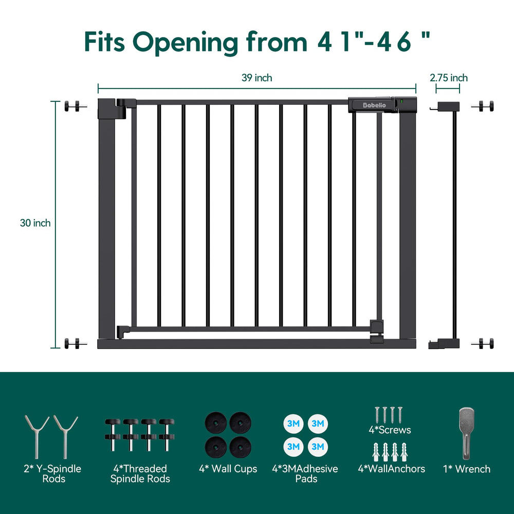 BABELIO Baby Gate durable steel black finish for homes