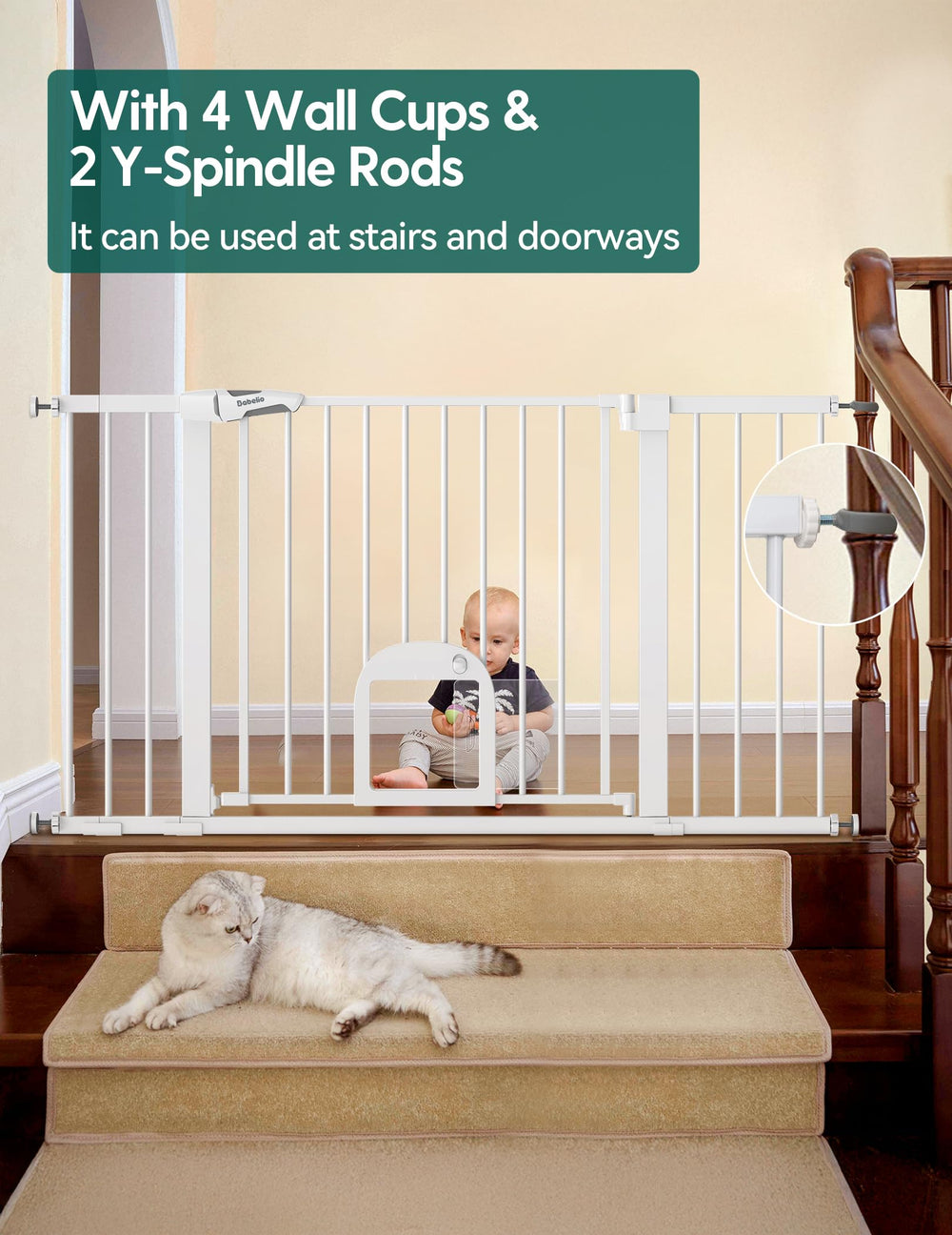 BABELIO extension-2-75inch widens space for stairs and doorways.