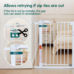 BABELIO Baby Gate Gap Lock installation-steps demonstrates quick secondary installation.
