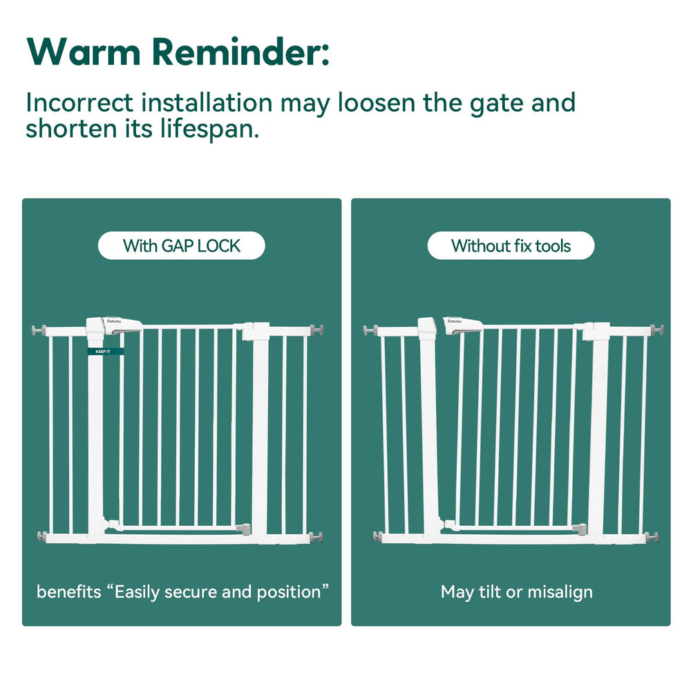 BABELIO Baby Gate Gap Lock packaging view shows value with 2-pack.