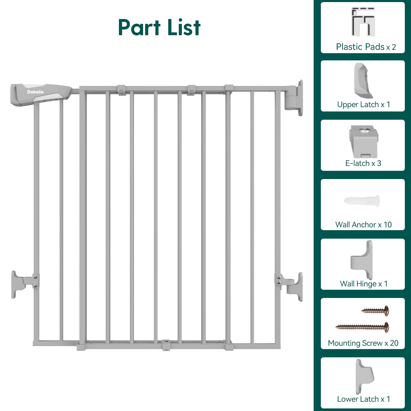 BABELIO Baby Gate requires drilling for permanent wall installation.