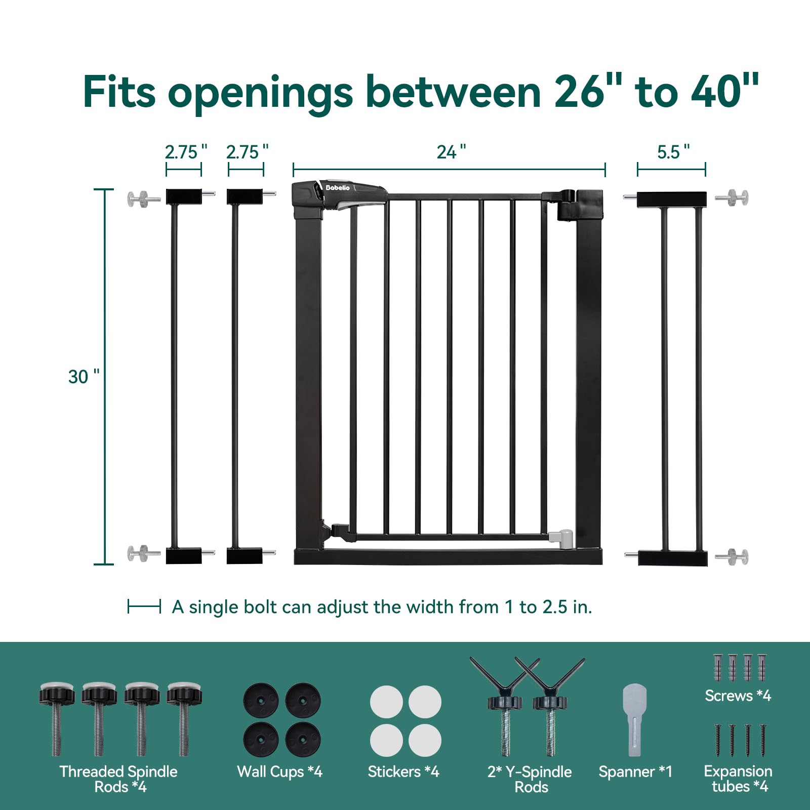 BABELIO baby gate double lock lever for secure adult use