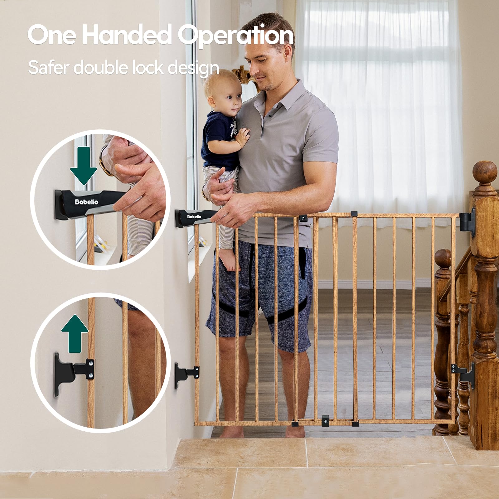 BABELIO gate one-hand operation enables easy single-handed use