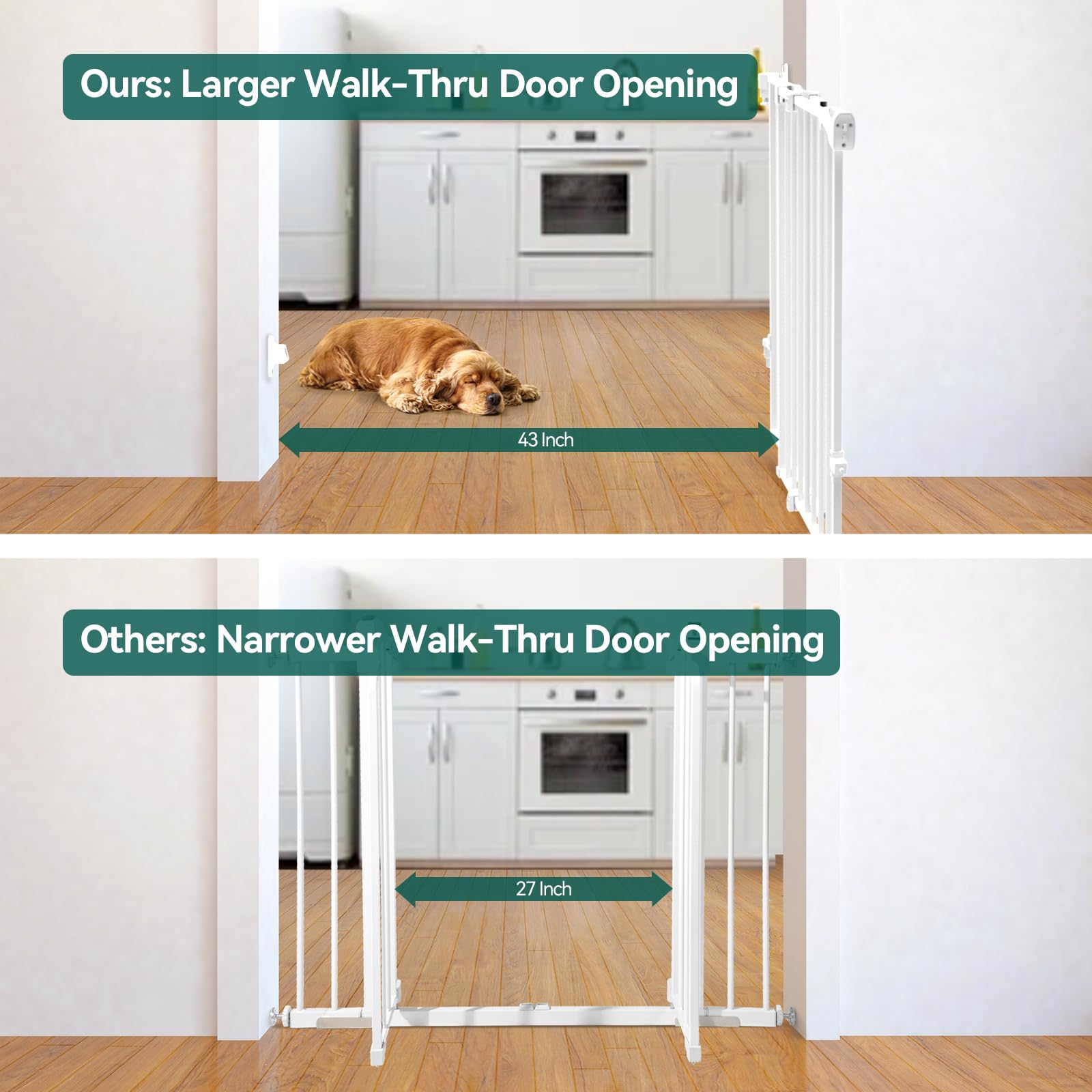 Babelio baby gate-one-handed operation enables quick passage with one hand.