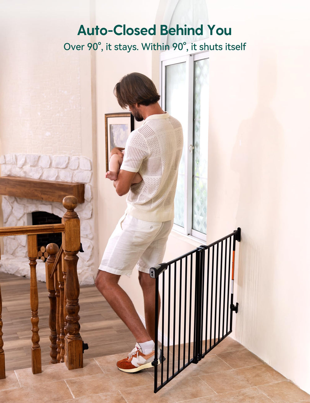 BABELIO baby gate one-handed operation for busy days