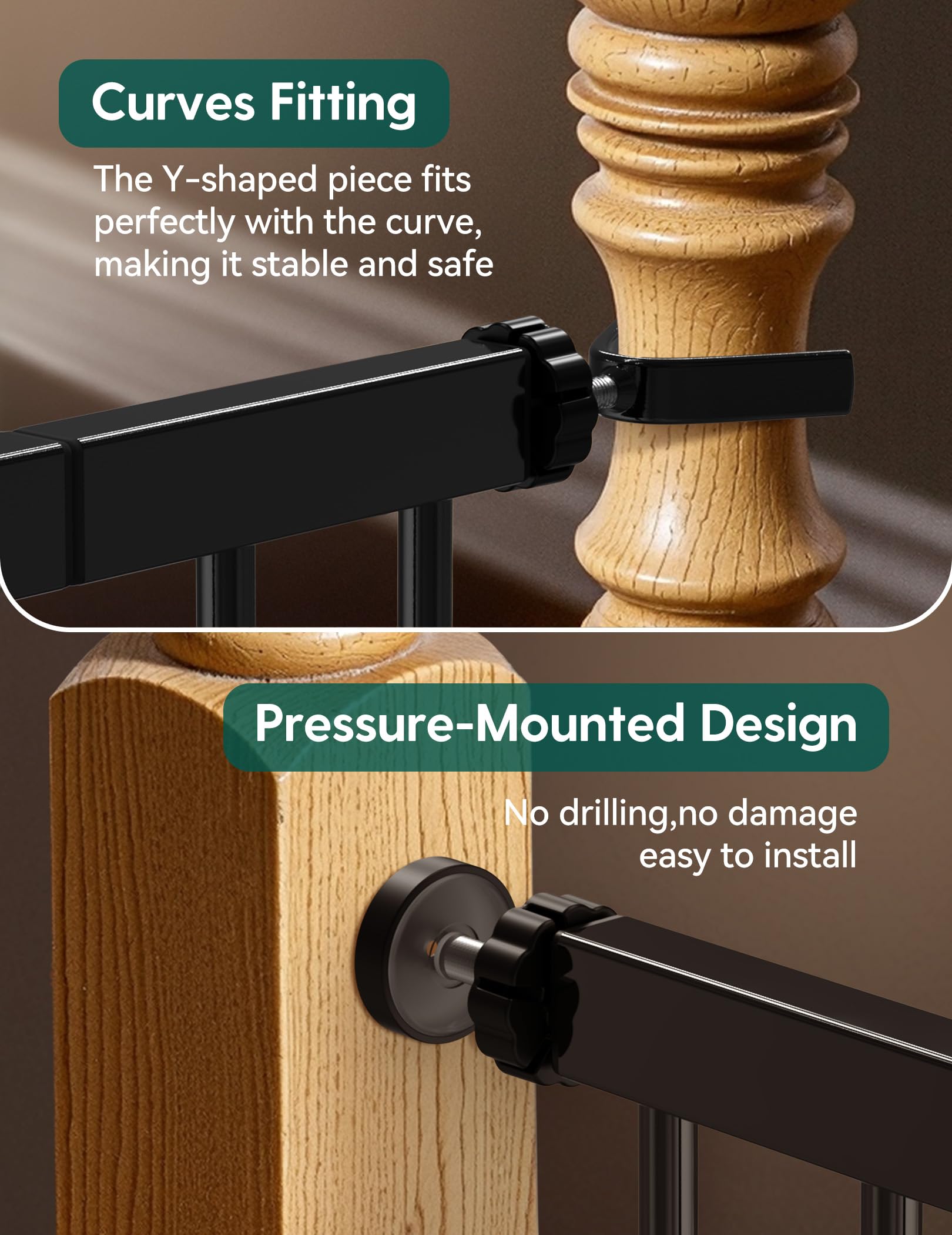 BABELIO baby gate pressure-mount installation without wall damage