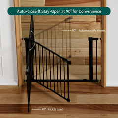BABELIO Baby Gate pressure-mounted installation offers tool-free setup.