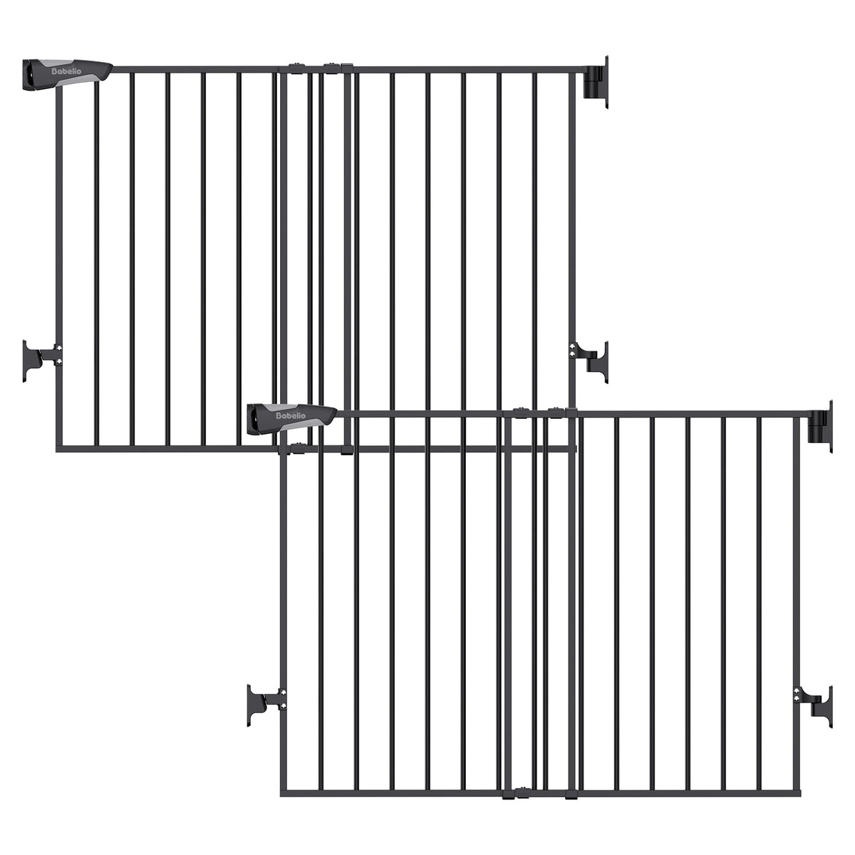 BABELIO baby gate on stairs with adjustable width for versatile openings
