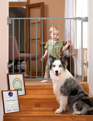 BABELIO baby gate stairs-width-adjustable shows secure fit for stairs and doorways