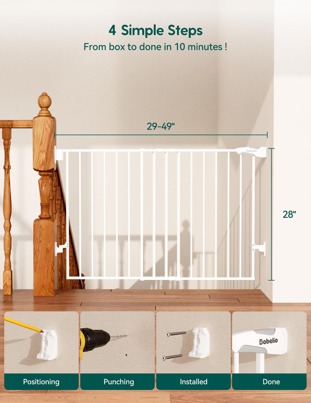 Babelio Baby Gate being used by toddlers and pets for safe doorway access