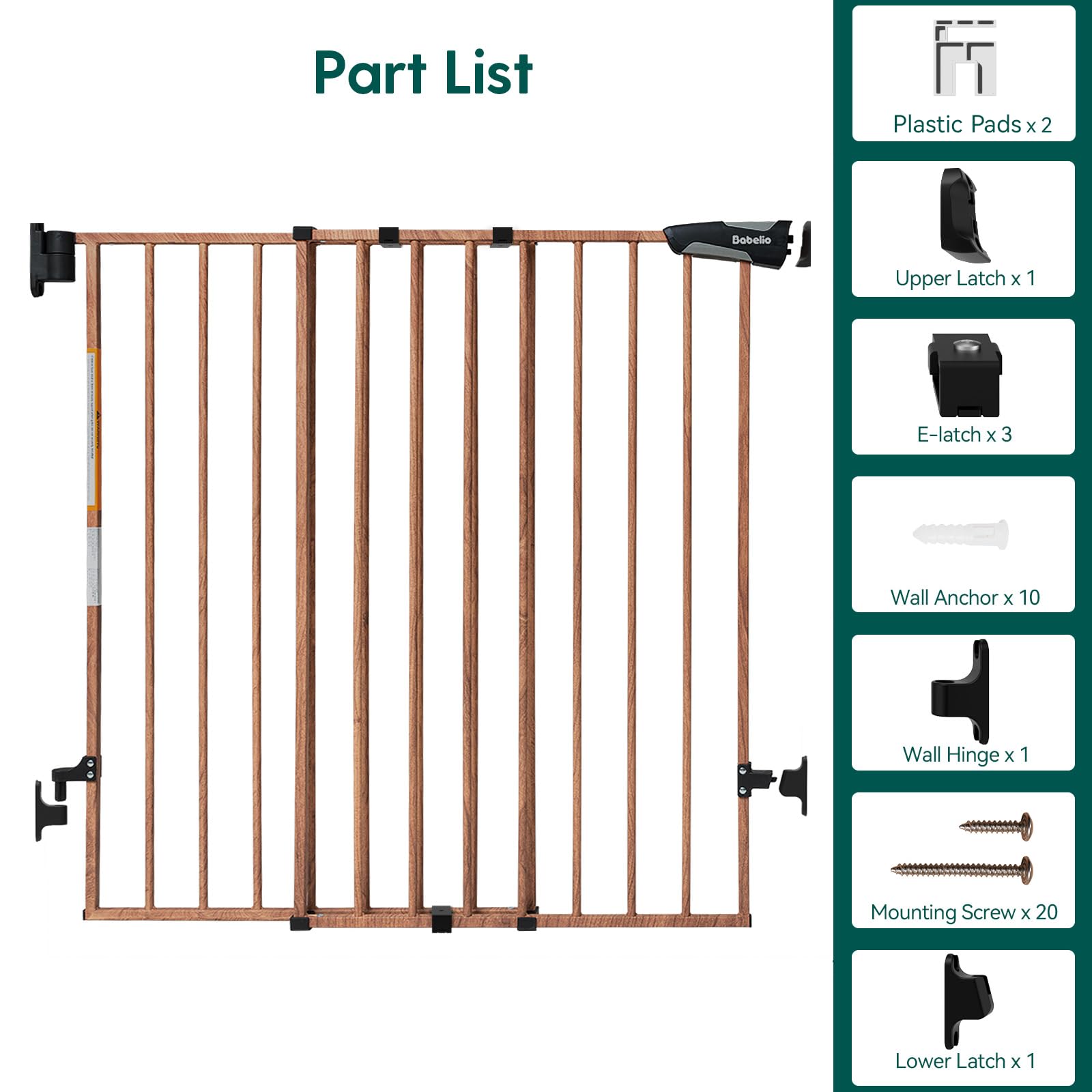 BABELIO gate top-of-stairs mounting for stairs application