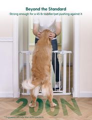 BABELIO Baby Gate fits 29-43 inch openings for versatile doorway safety.