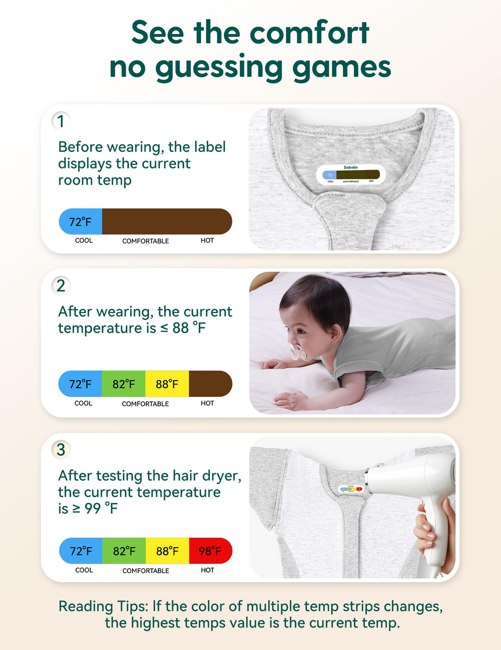 BABELIO swaddle with two-way zipper enables quick diaper access during changes