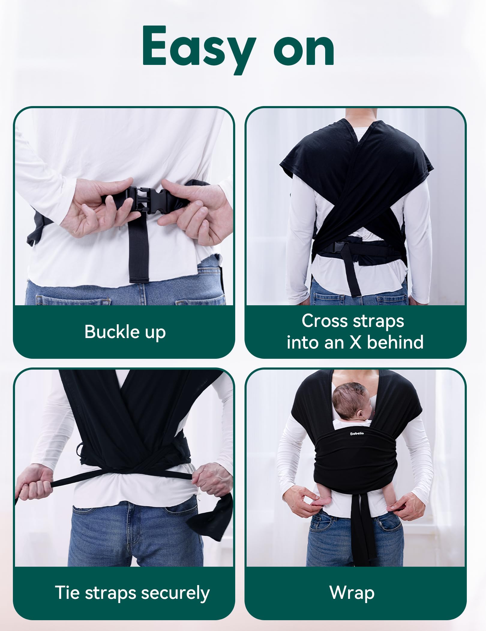 BABELIO carrier hugs baby with heartbeat bonding warmth.