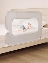 BABELIO Bed Rail 43wide side view shows sturdy frame for secure toddler sleep.