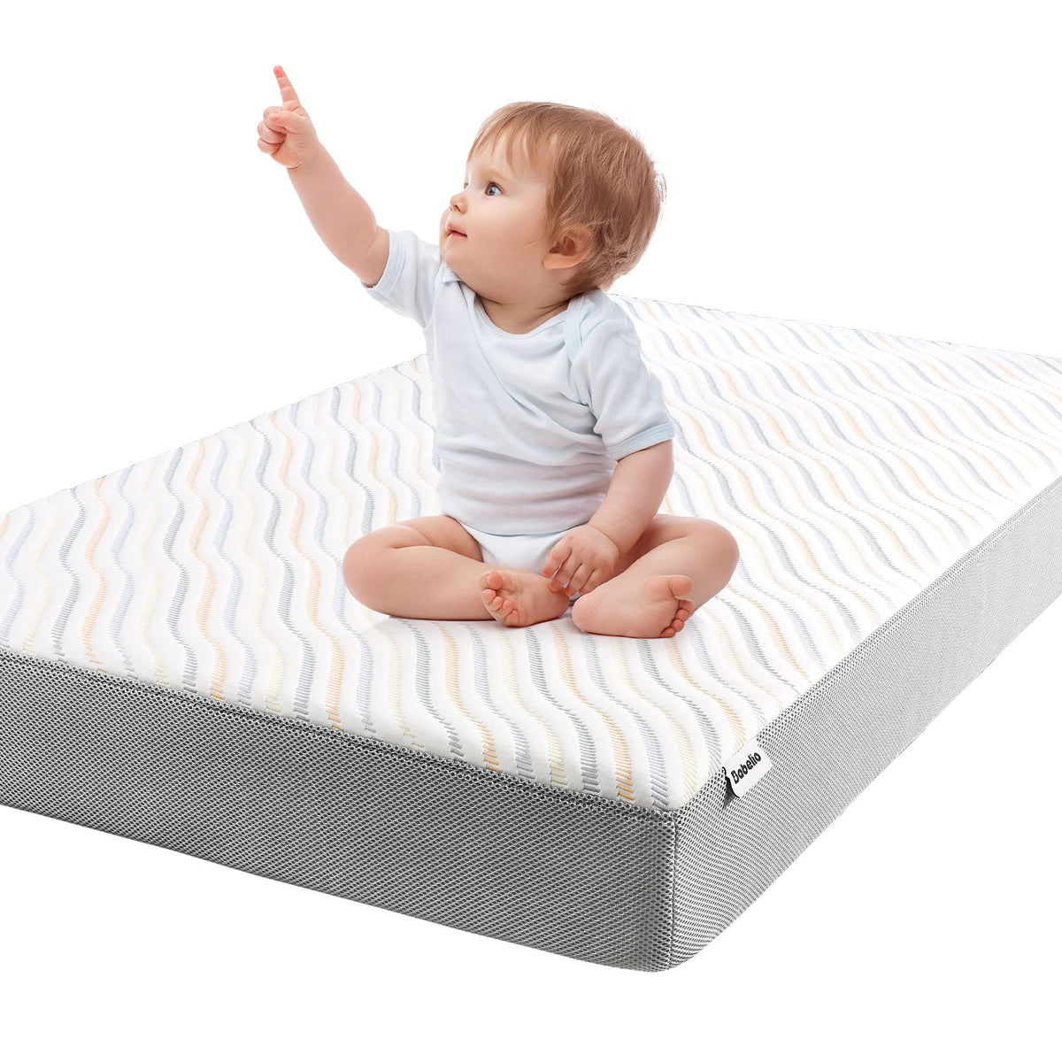 BABELIO crib mattress dual-sided design supports infants and toddlers with tailored comfort