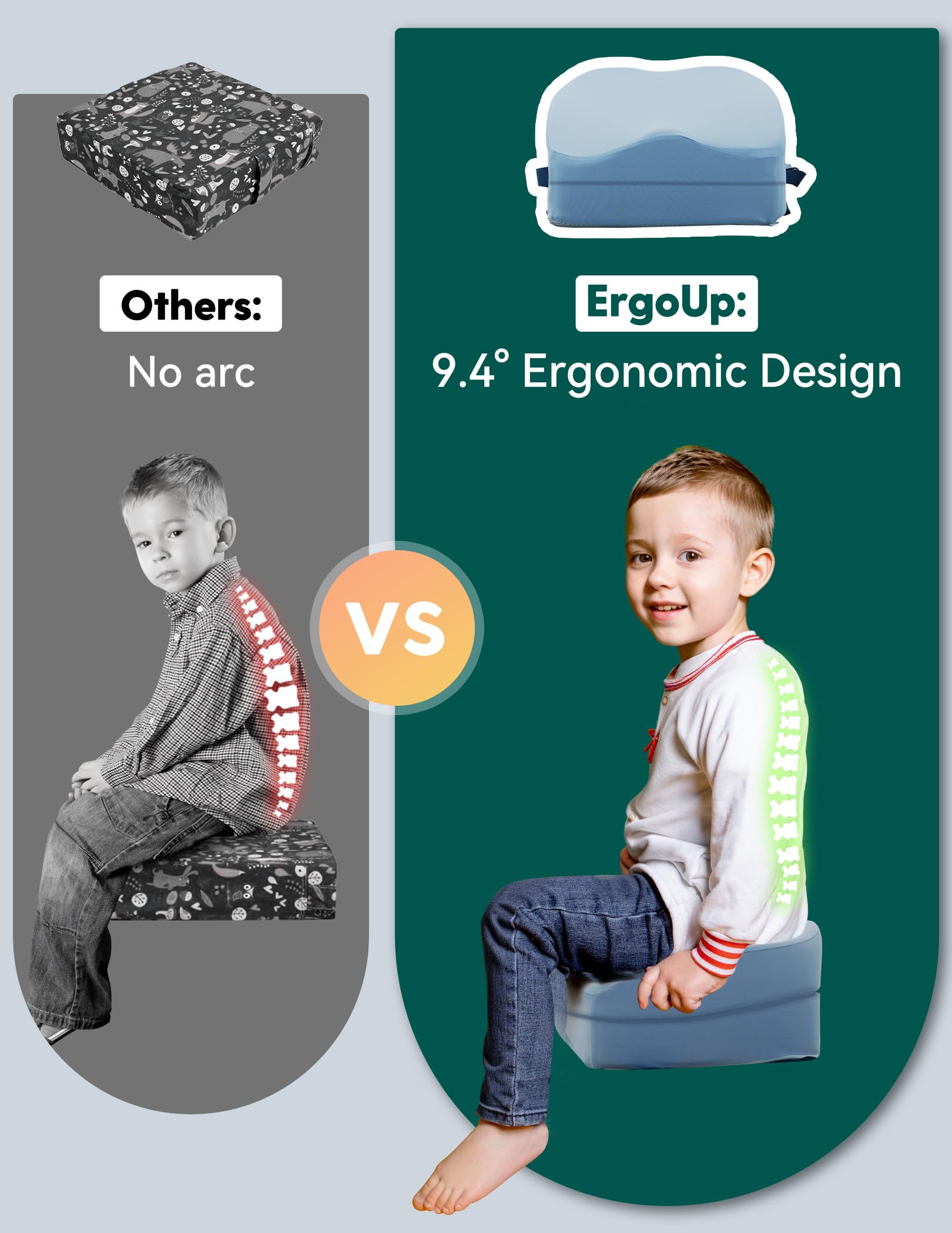Babelio booster seat on chair with secure strap attachment for a stable fit