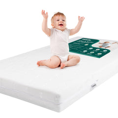 BABELIO breathable crib mattress with foam layer delivers soft, breathable baby support.