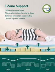 BABELIO breathable foam mattress with holes improves airflow for cooler naps.