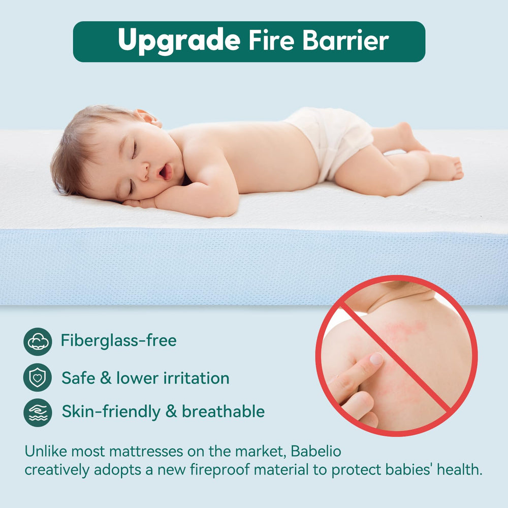 BABELIO breathable CertiPUR-US foam with ventilation: promotes airflow and odor control.