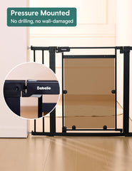 BABELIO Clear Baby Gate wall protector guards walls during pressure mounting.