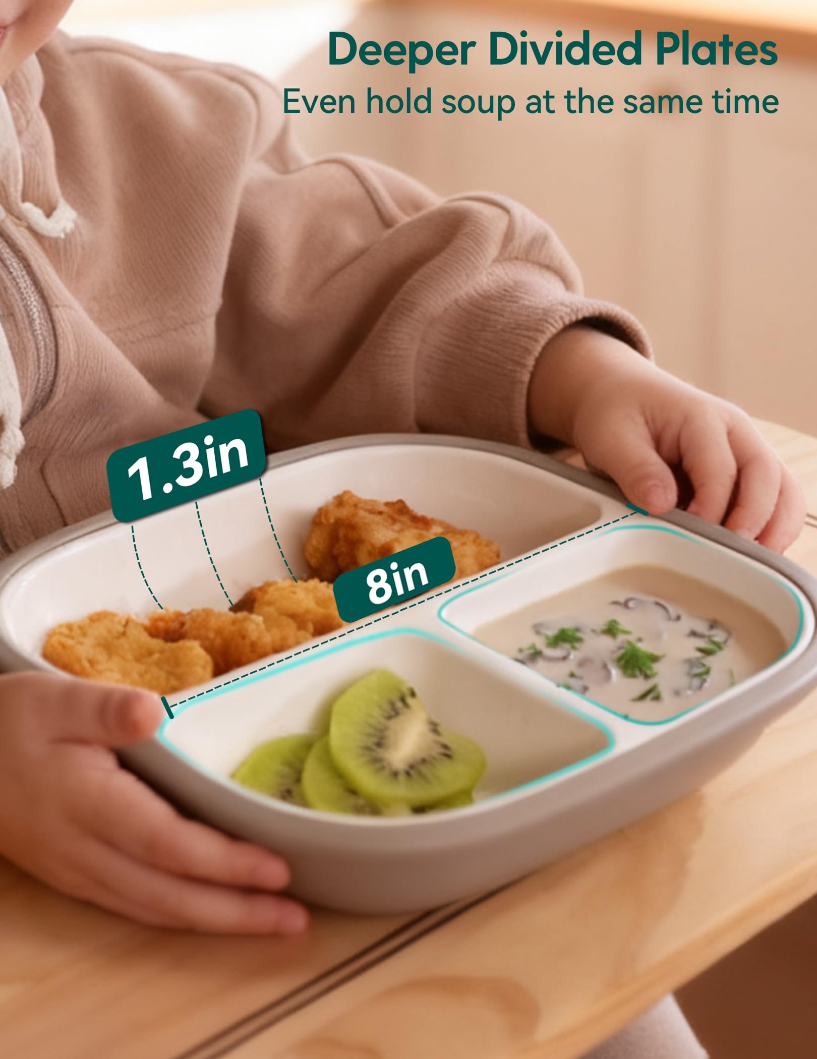 BABELIO dishwasher-safe plate simplifies cleanup after busy family meals.